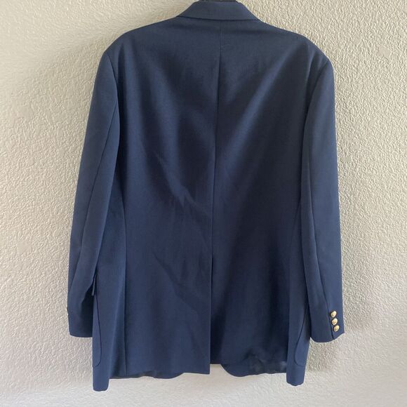 Chaps Ralph Lauren Sport Coat Mens 45 Blue Suit Blazer Jacket Gold Button USA - Picture 2 of 15